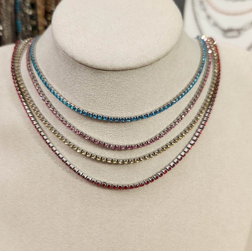 Stainless Steel Dainty Tennis Necklace